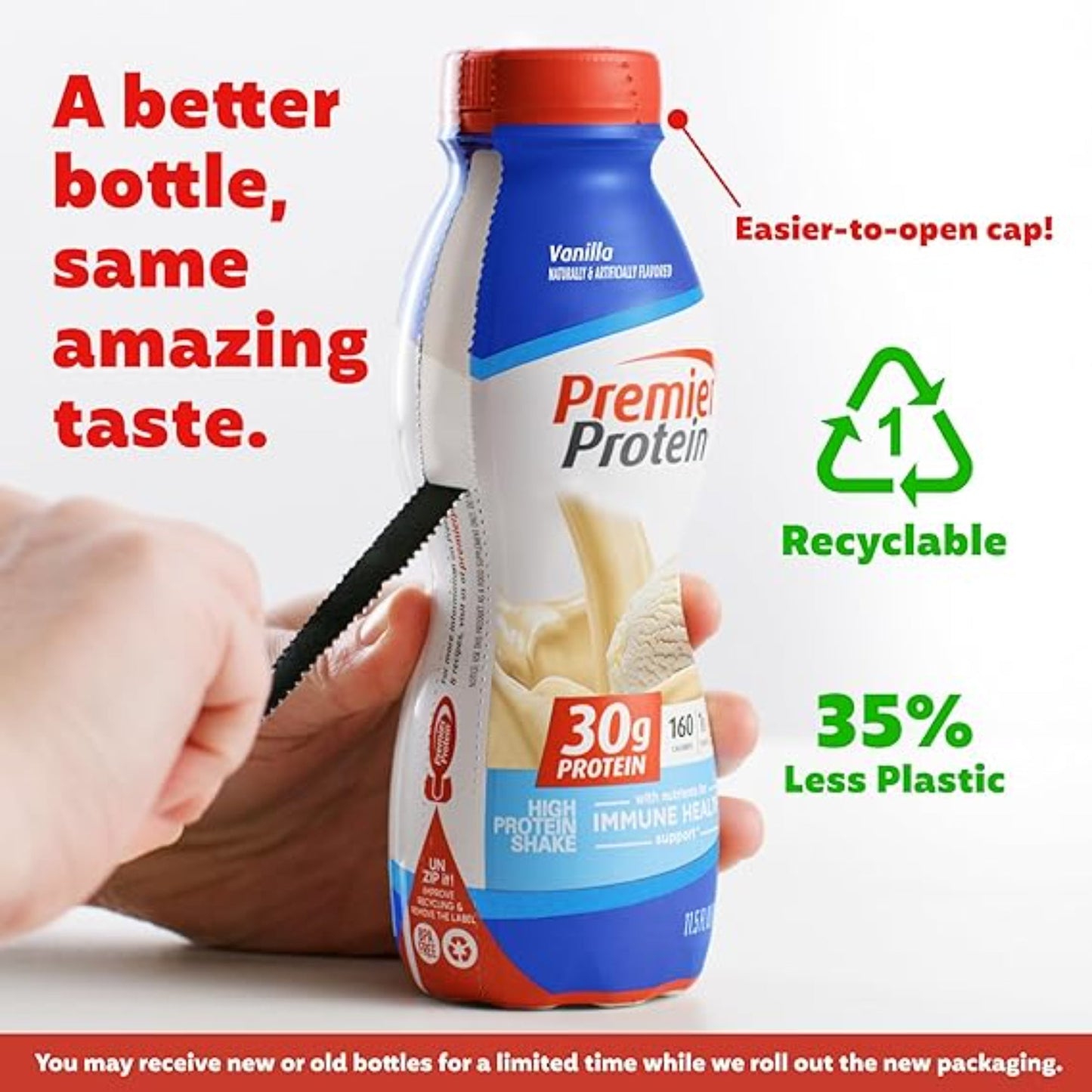 Premier Protein Shake, Vanilla, 30g Protein 1g Sugar 24 Vitamins Minerals Nutrients to Support Immune Health, 11.5 fl oz (Pack of 6)