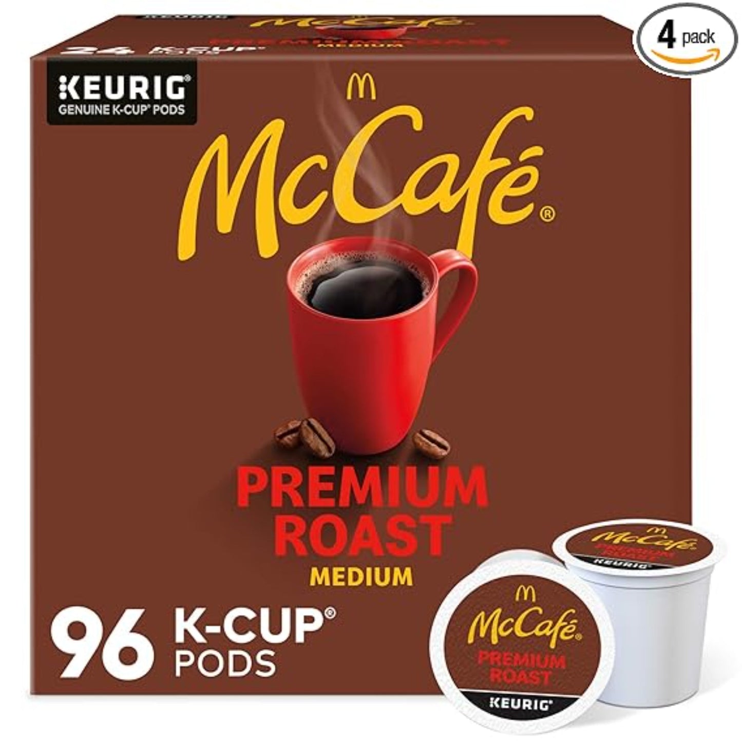 McCafe Premium Roast Coffee, Keurig Single Serve K-Cup Pods, Medium Roast, 96 Count