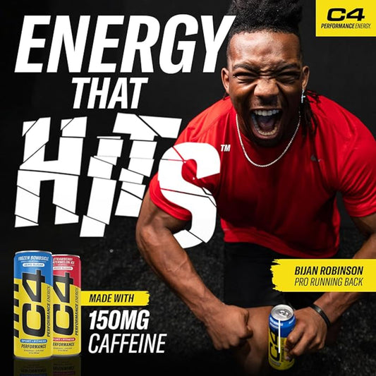 Cellucor C4 Performance & Smart Energy Drink Official Variety Pack | Zero Sugar Carbonated Preworkout Energy | 150+200mg Caffeine with Beta Alanine | 4 Flavors | 12 Fl Oz (12 Pack)