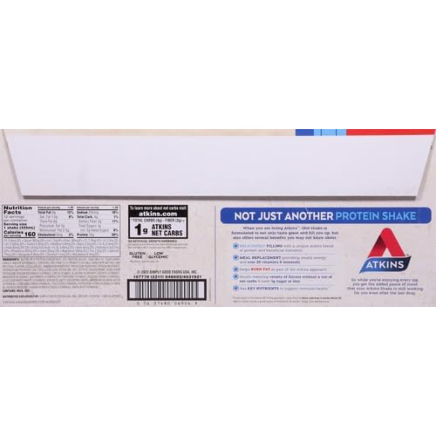 Atkins Creamy Vanilla High Protein Shake, 15g Protein, Low Glycemic, Low Carb and Low Sugar Shakes, Keto Friendly, 12 Vanilla Flavored Protein Shakes