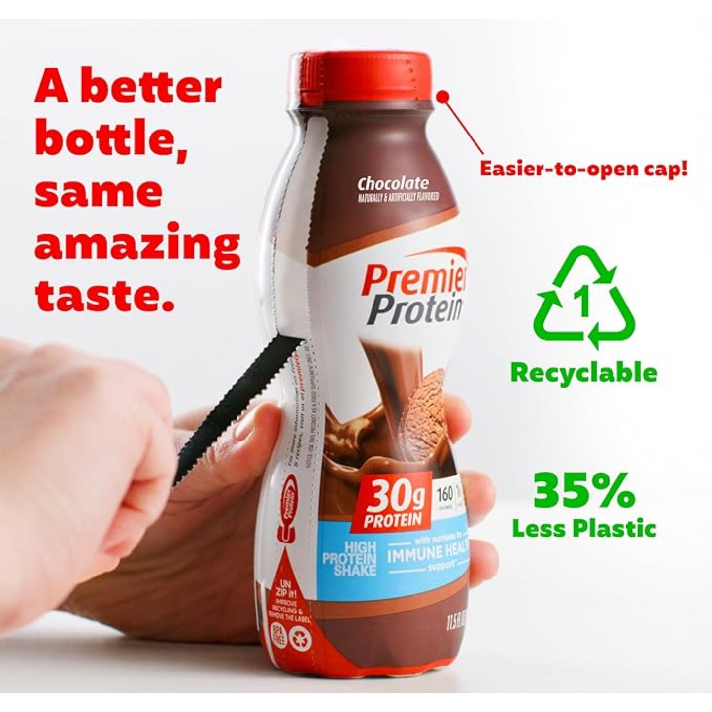 Premier Protein Shake, Chocolate, 30g Protein 1g Sugar 24 Vitamins Minerals Nutrients to Support Immune Health, 11.5 fl oz (Pack of 12)